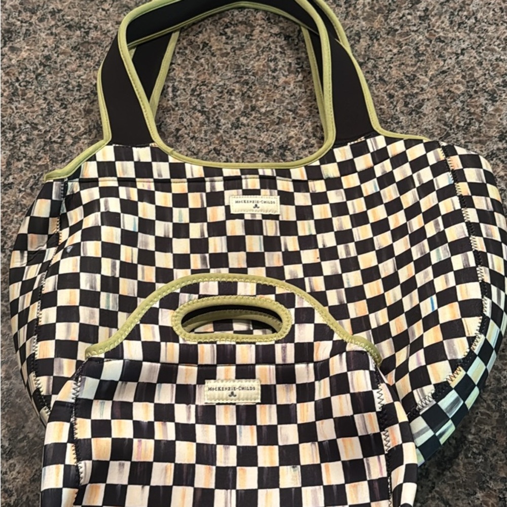 MacKenzie-Childs Courtly Check Lunch Bag and Tote - NWOT